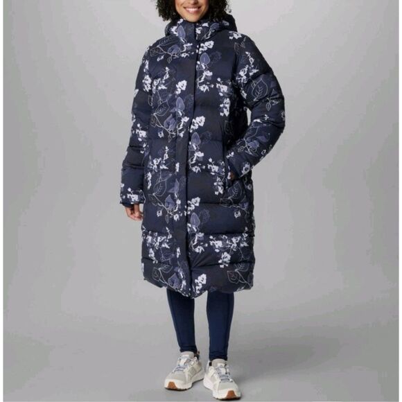Columbia Jackets & Blazers - Columbia Women's Navy Floral Long Puffer Coat